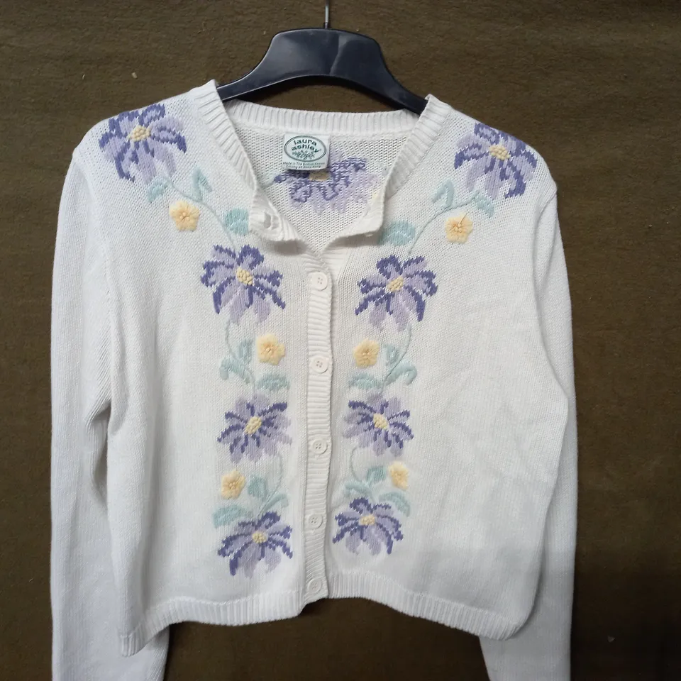 LAURA ASHLEY EMBROIDERED CARDIGAN - SIZE UNSPECIFIED