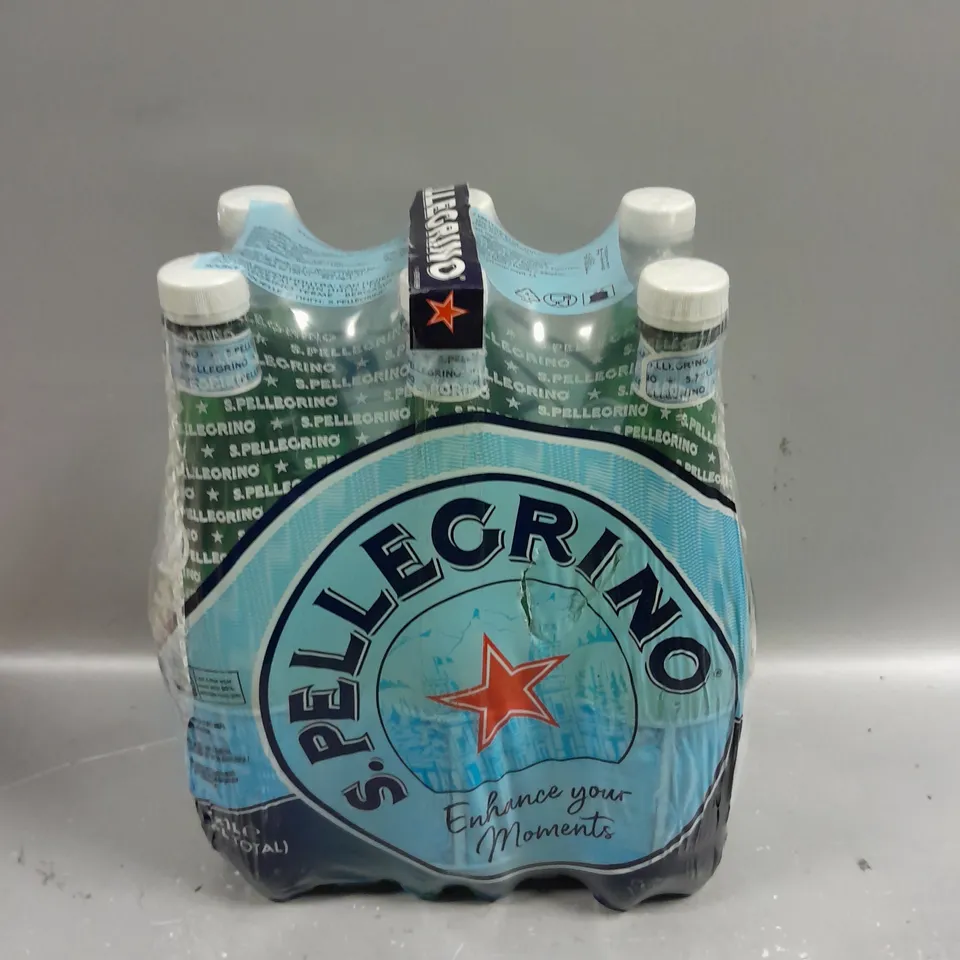 6 X BOTTLES OF S.PELLEGRINO SPARKLING NATURAL MINERAL WATER - 6 X 1L - COLLECTION ONLY 