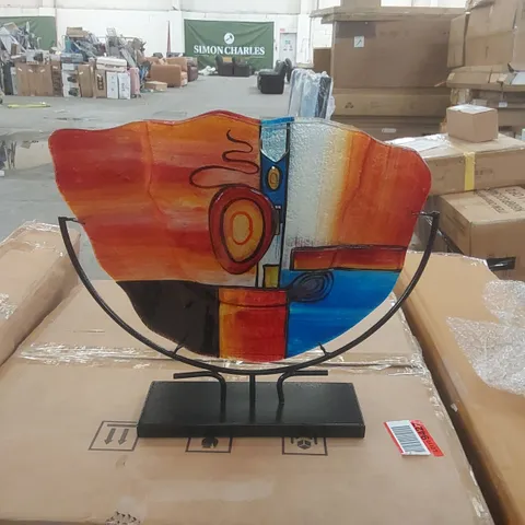 BOXED GILDE GLASART DECORATIVE ROUND VASE 
