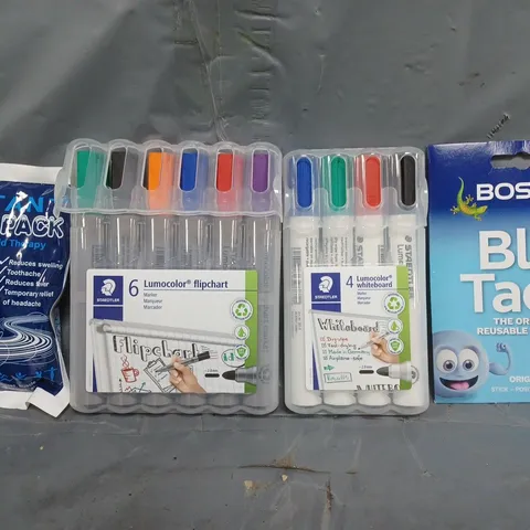 APPROXIMATELY 15 ASSORTED HOUSEHOLD ITEMS TO INCLUDE BLU-TACK, WHITEBOARD MARKERS, ETC