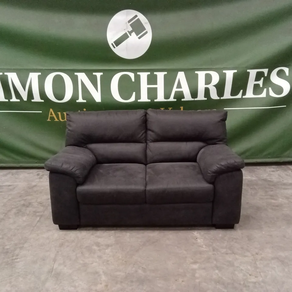 DANIELLE FAUX LEATHER 2 SEATER SOFA - BLACK RRP £699