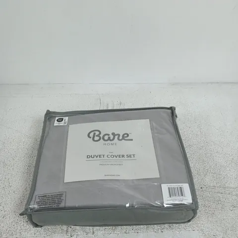 BARE HOME DUVET COVER SET – KING – GREY PREMIUM MICROFIBER