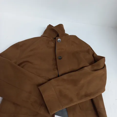STRADIVARIUS BROWN SUEDE-LOOK JACKET, WOMEN'S XS