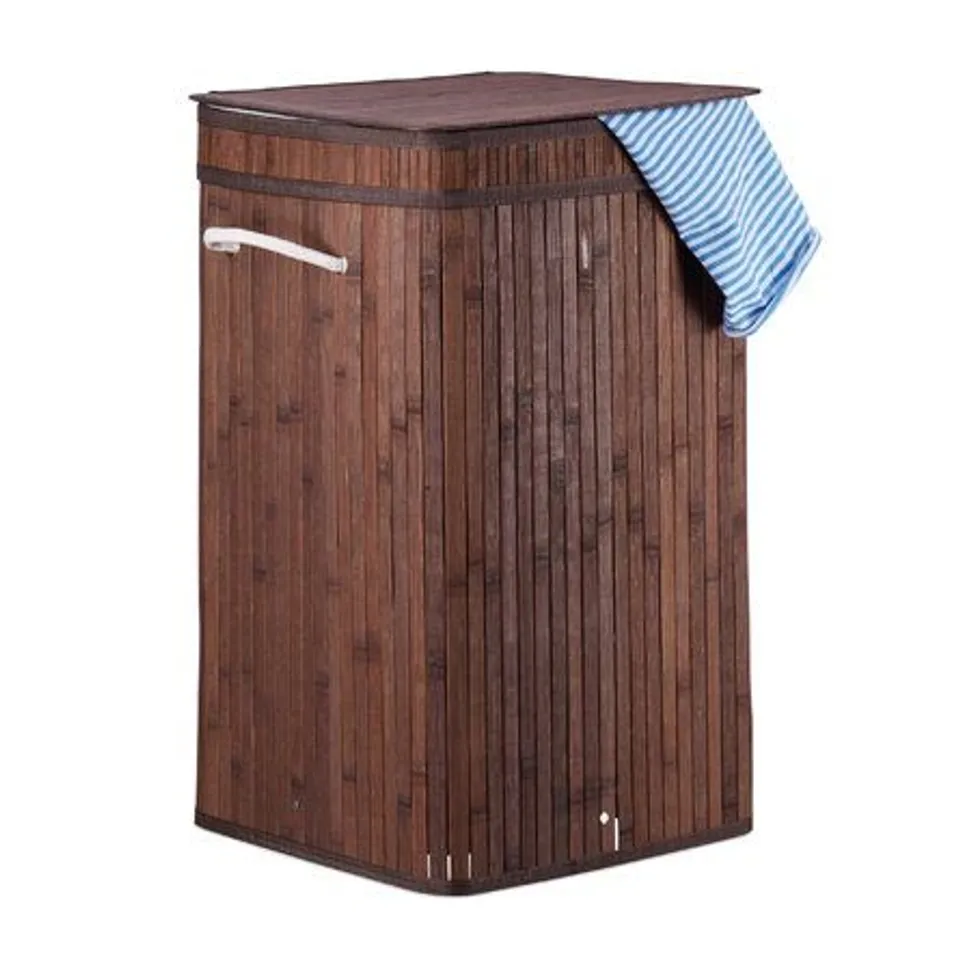 BAMBOO LAUNDRY BIN COLOUR BROWN SIZE SMALL