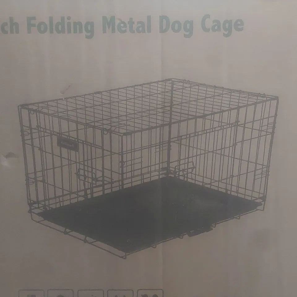 BOXED FUR DREAMS 42" FOLDING METAL DOG CAGE