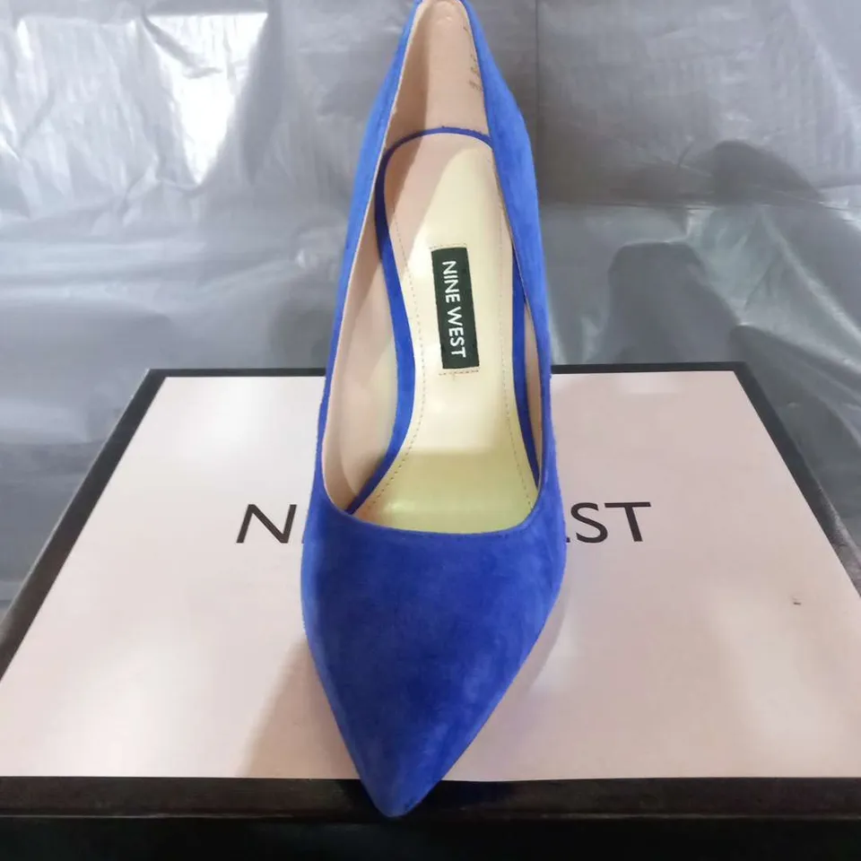 BOXED NINE WEST TATIANA BLUE SUEDE SHOES SIZE 3