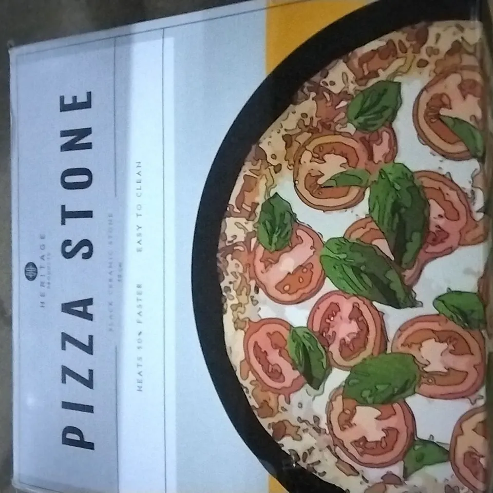 BOXED BLACK CERAMIC PIZZA STONE 