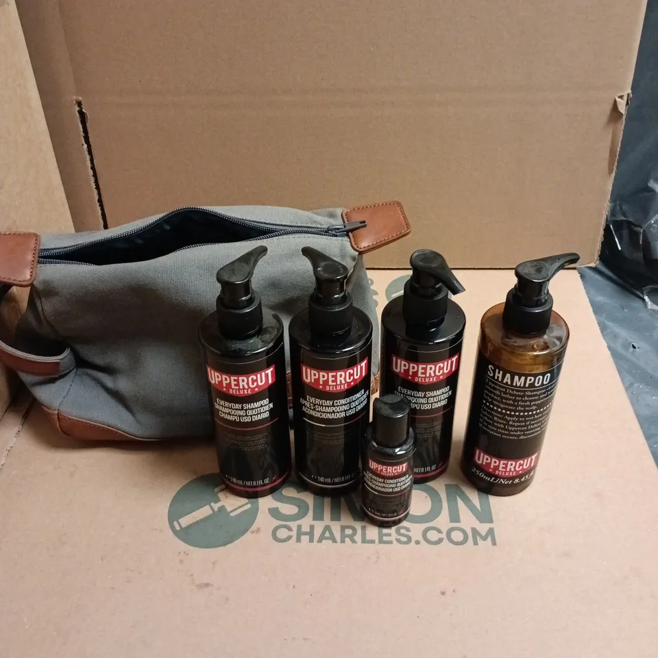 UPPERCUT DELUXE HAIR CARE SET – SHAMPOO & CONDITIONER BOTTLES WITH CARRY BAG