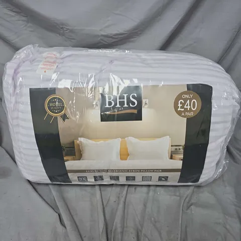 BAGGED BHS LUXURY NON-ALLERGENIC STRIPED PILLOW PAIR