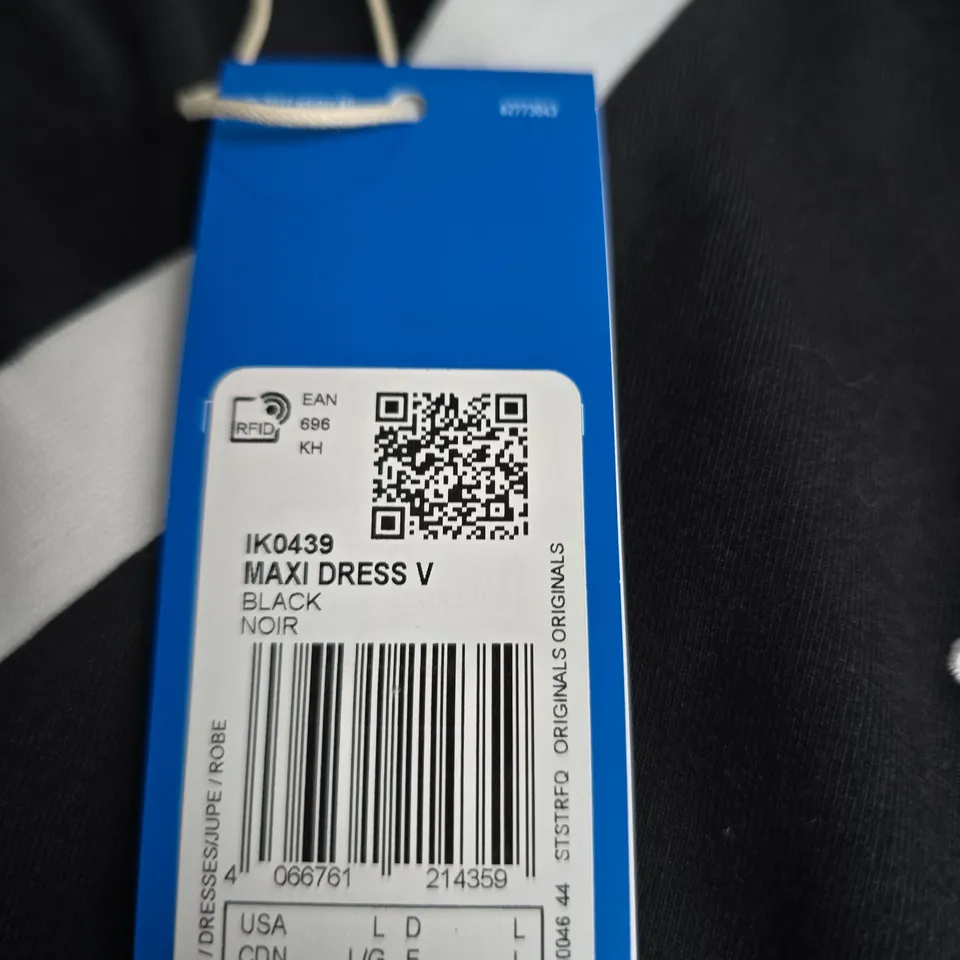 ADIDAS MAXI DRESS V – BLACK (WOMEN'S, SIZE L)