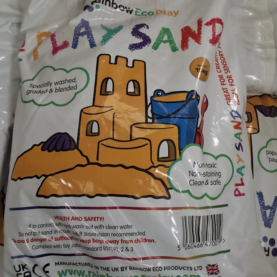 PALLET OF 15KG BAGS OF RAINBOW ECO PLAY SAND