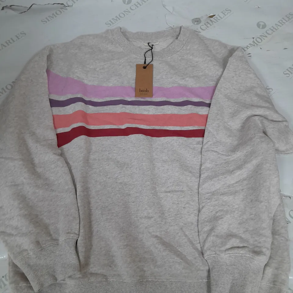 HUSH EDEN STRIPE OVERSIZED SWEATSHIRT -XS