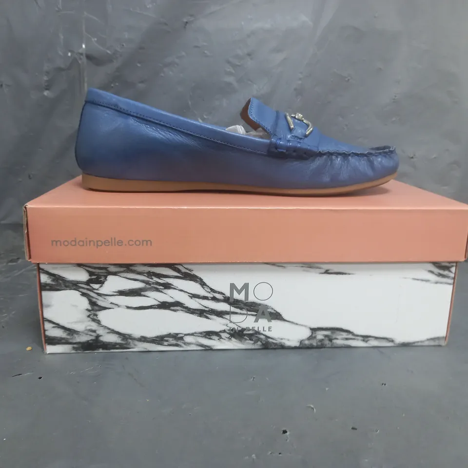 MODA IN PELLE FABIOLE LEATHER LOAFERS BLUE SIZE EU 40