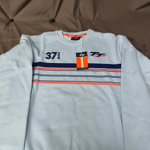 ISLE OF MAN TT OFFICIAL MERCHANDISE SWEATSHIRT – LIGHT BLUE, UK XL