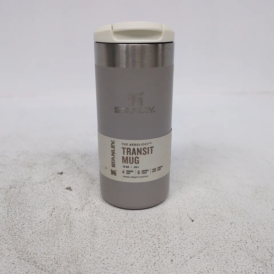 STANLEY AEROLIGHT TRANSIT MUG, 12 OZ, STAINLESS STEEL