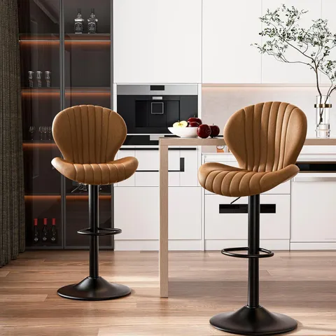 BOXED SET OF 2 NALUPATIO BAR STOOLS - BROWN (1 BOX)