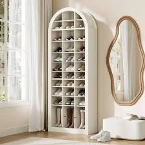 BOXED LANTINE SHOE STORAGE CABINET, 12-TIER FREESTANDING SHOE RACK ORGANIZER WITH 36 CUBBIES, 70.9'' - WHITE (1 BOX)