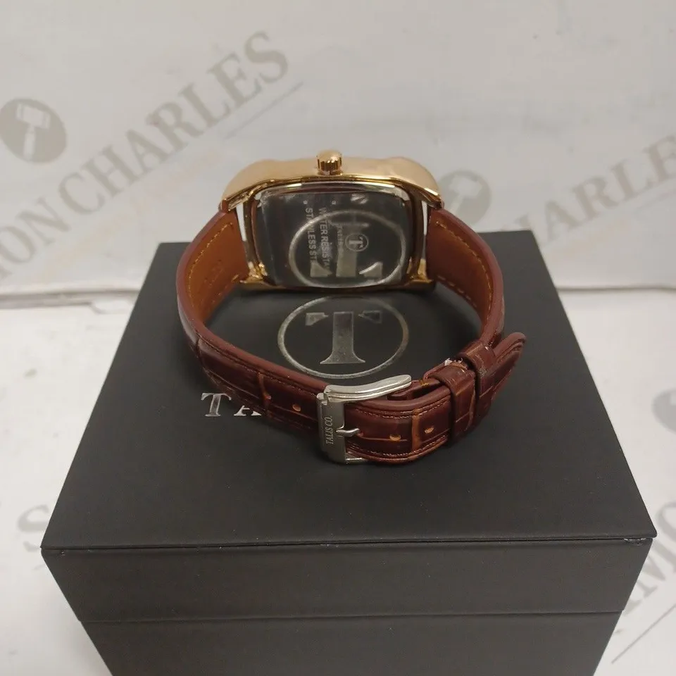 MENS TALIS CO WATCH – MOON PHASE MOVEMENT – SUB DIAL – GENUINE LEATHER STRAP 