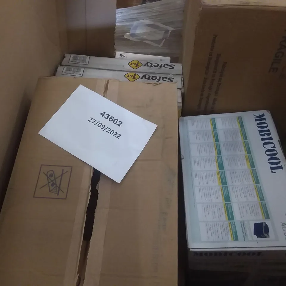 PALLET OF ASSORTED ITEMS INCLUDING CORT GUITARS & BASSES, BBK MICROWAVE OVEN, ELECTROLUX STICK VACCUM CLEANER, BOSCH AEROTWIN, YJINGRUI CUP SEALER, MOBICOOL COOLER