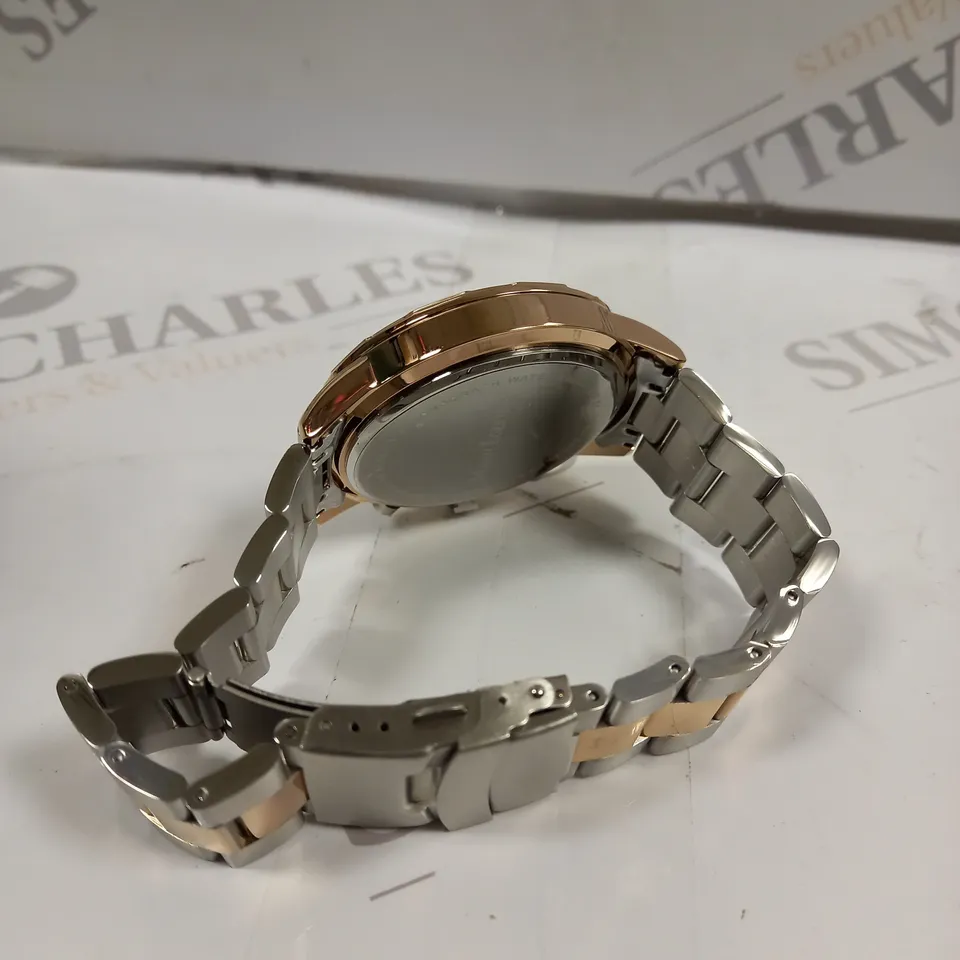 BOXED MANN EGERTON COUNTERSPY TWO TONE GOLD COLOUR WATCH 