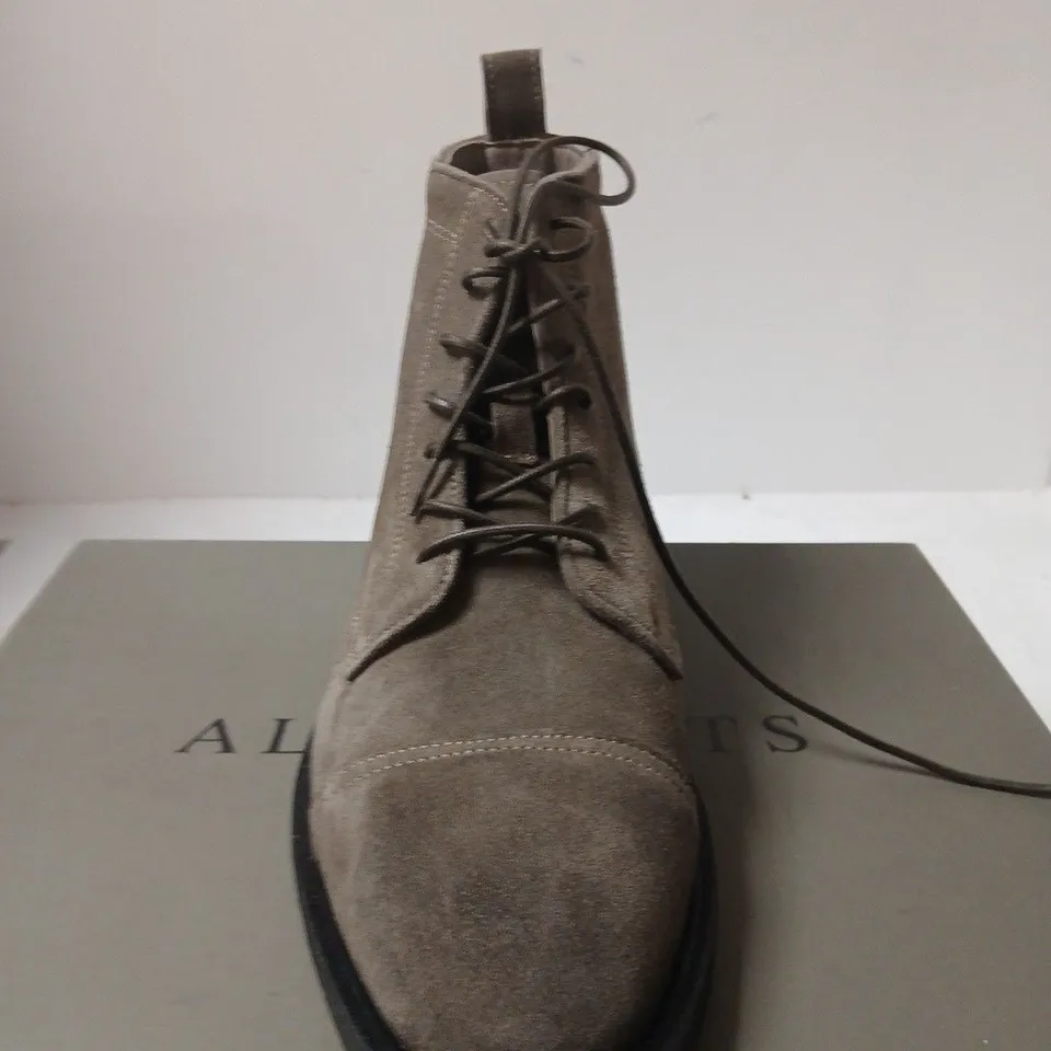BOXED PAIR OF ALL SAINTS DRAGO SUEDE BOOTS - UK SIZE 10