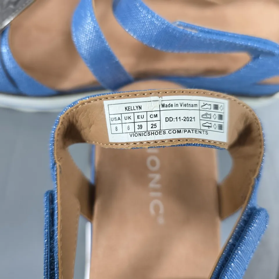 VIONIC KELLYN PLATFORM SANDALS – BLUE, UK 6 (US 8, EU 39)