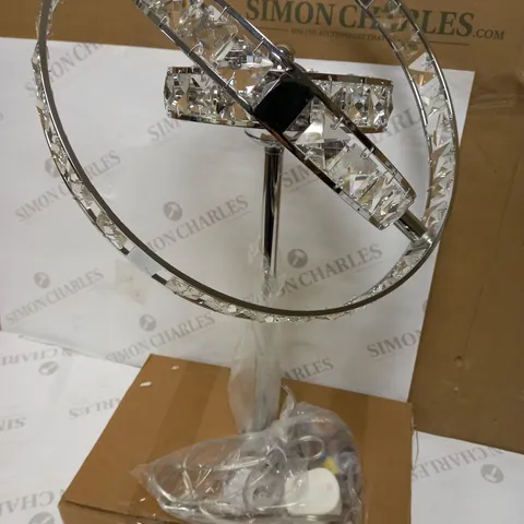 DAR LIGHTING ETERNITY 4LT TABLE LAMP - CLEAR FACETED CRYSTAL, POLISHED CHROME