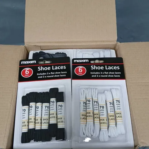 APPROXIMATELY 40 PACKS OF SHOES LACES - BLACK AND WHITE