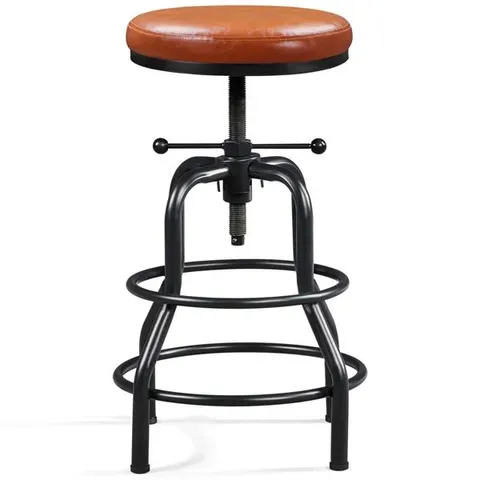 BOXED UPHOLSTERED COUNTER STOOL WITH METAL FRAME