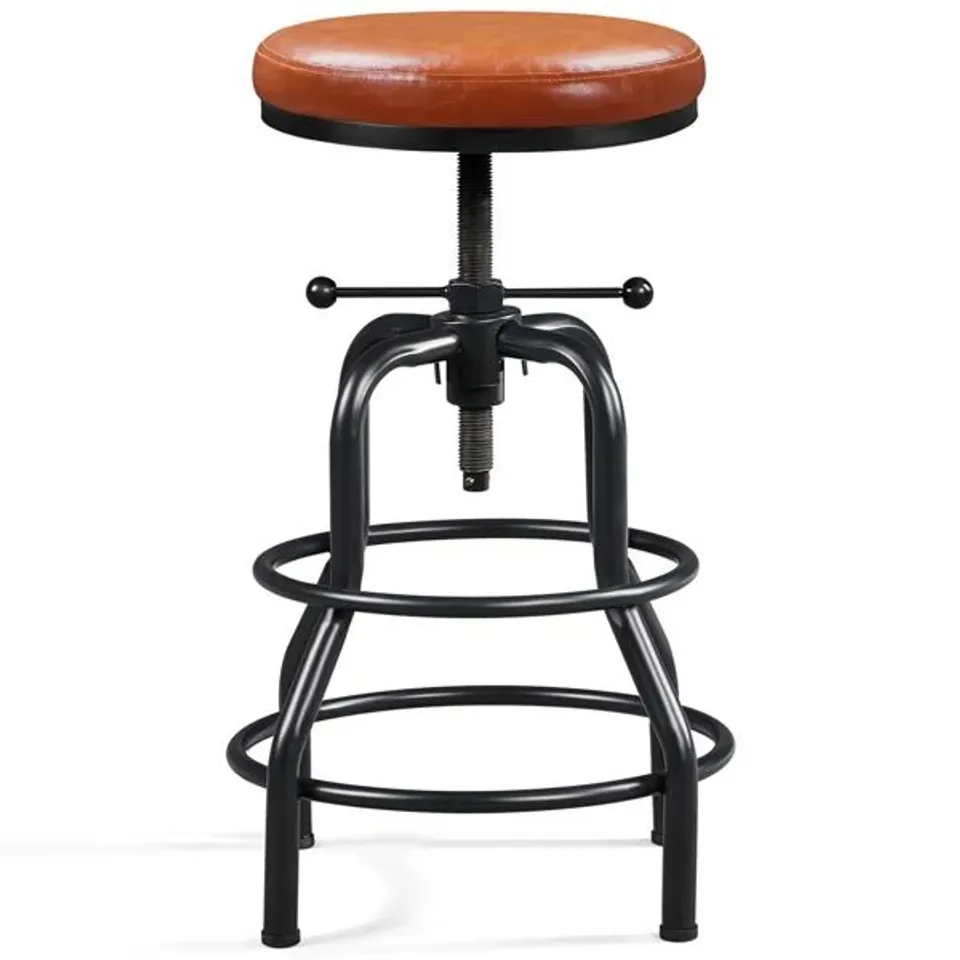 BOXED UPHOLSTERED COUNTER STOOL WITH METAL FRAME