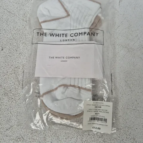 The White Company 2 Pack Trainer Socks with Tipping – One Size