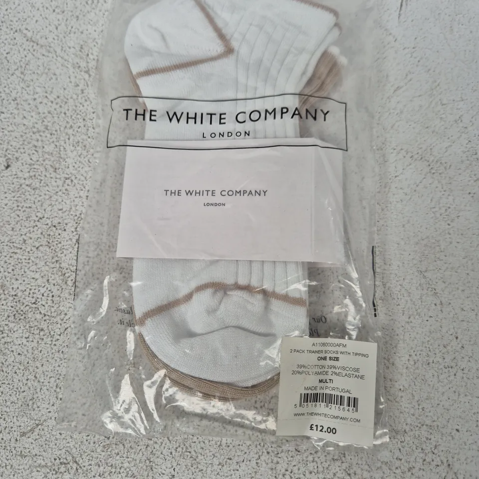 The White Company 2 Pack Trainer Socks with Tipping – One Size