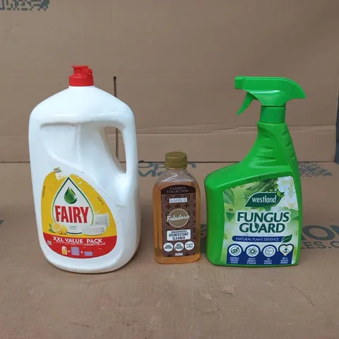 TOTE OF APPROXIMATELY 10 ASSORTED ITEMS TO INCLUDE FAIRY, FABULOSO, WESTLAND FUNGUS GUARD ETC
