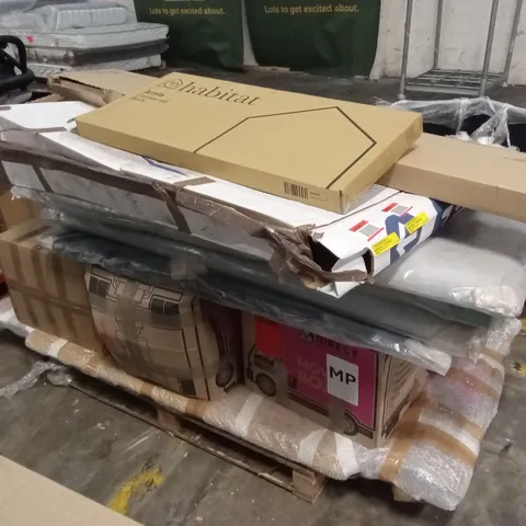 PALLET OF ASSORTED INCOMPLETE FURNITURE PARTS AND PIECES