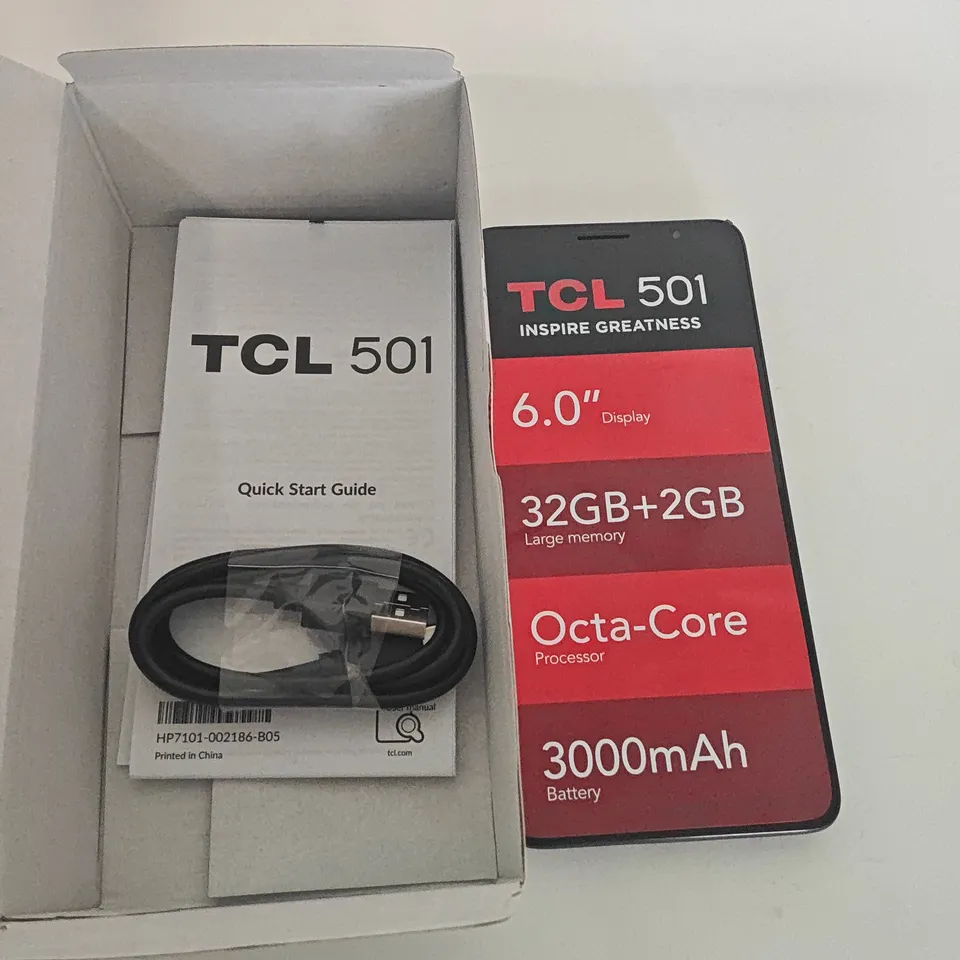 BOXED TCL 501 2/32GB IN BLACK - T433D
