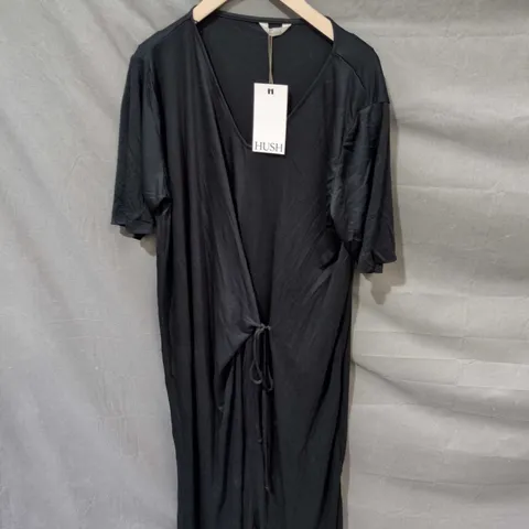 HUSH ROWLEY JERSEY MIDI DRESS – WASHED BLACK, UK SIZE 8