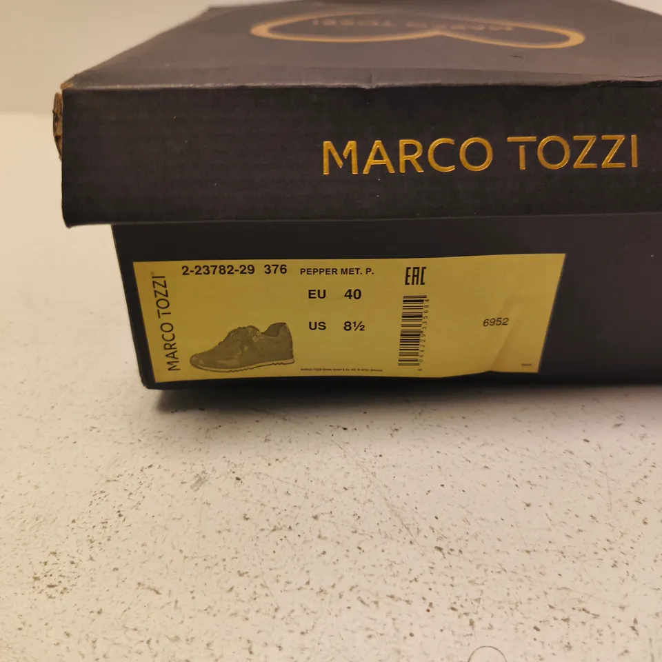 MARCO TOZZI WOMEN'S BROWN METALLIC SNEAKERS – EU 40 (UK 6.5; US 8.5) – BOXED