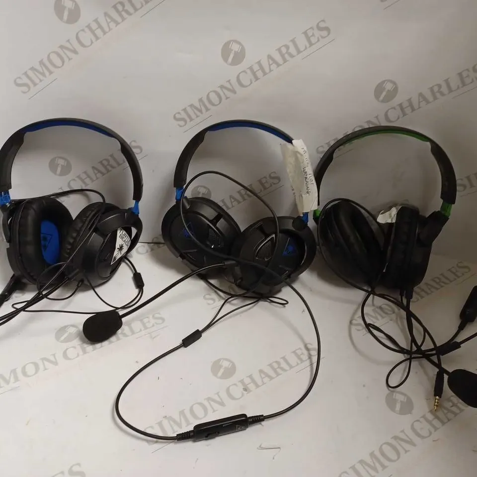 BOX OF APPROX 10 ASSORTED TURTLE BEACH WIRED GAMING HEADSETS