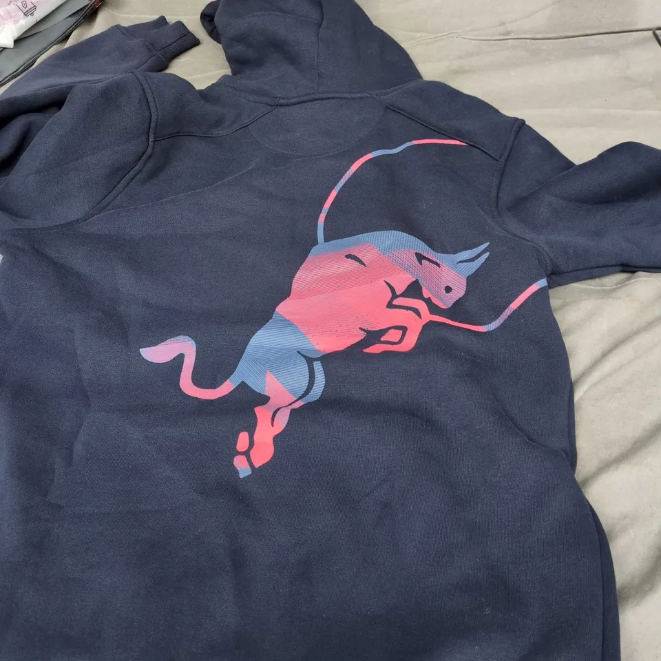 ORACLE RED BULL RACING HOODIE – NAVY WITH LARGE BULL GRAPHIC