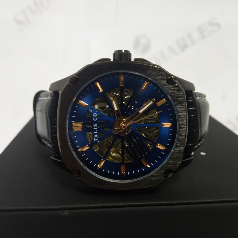 TALIS SKELETON LEATHER STRAP WRISTWATCH RRP £515