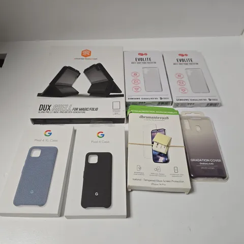 APPROXIMATELY 80 ASSORTED ELECTRICAL ITEMS TO INCLUDE GOOGLE PIXEL 4 XL CASE, DUX SHELL IPAD 11 PRO, GRADATION COVER SAMSUNG GALAXY A40, ETC - COLLECTION ONLY