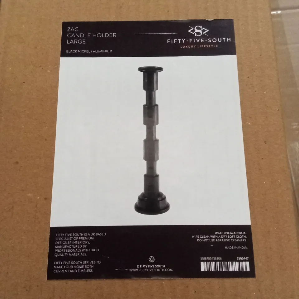 BOXED ZAC CANDLE HOLDER, LARGE 