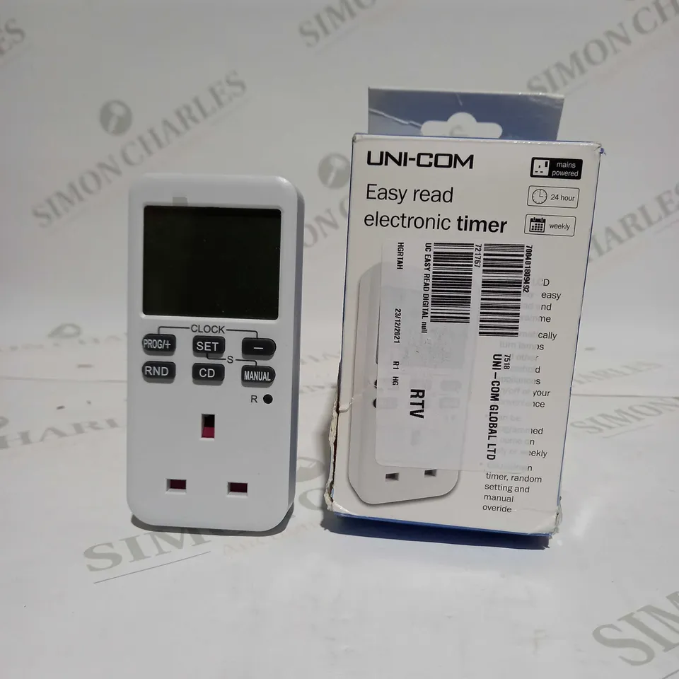 UNI-COM EASY READ DIGITAL ELECTRONIC TIMER SOCKET