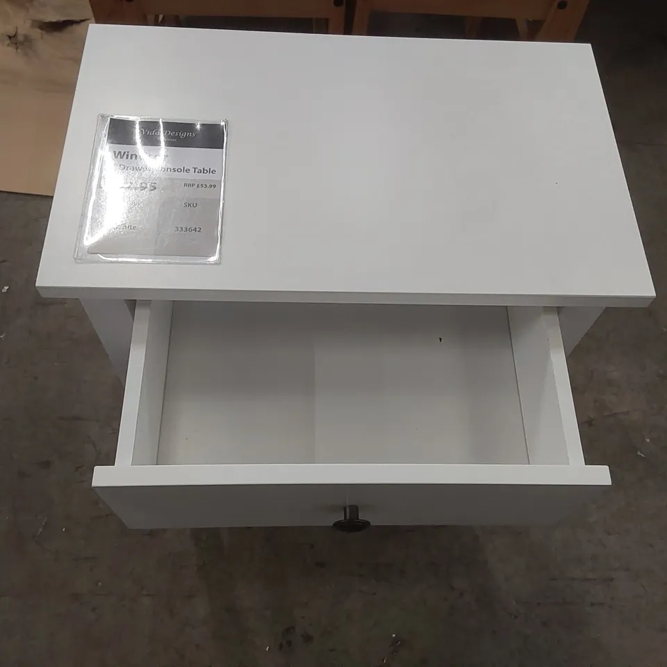 WINDSOR 1 DRAWER CONSOLE TABLE - WHITE 