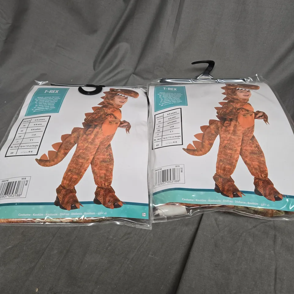 AMSCAN X2 T-REX KIDS FANCY DRESS COSTUME 4-6YRS