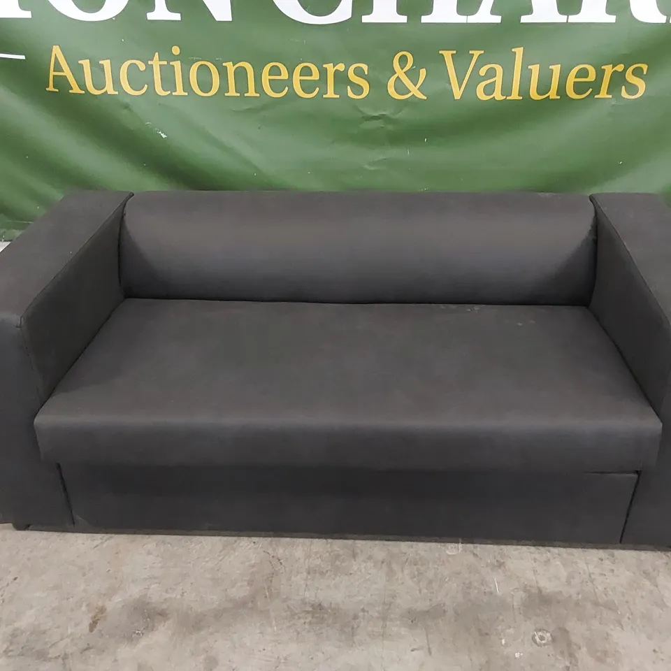DESIGNER BLACK FABRIC UPHOLSTERED SOFA BED