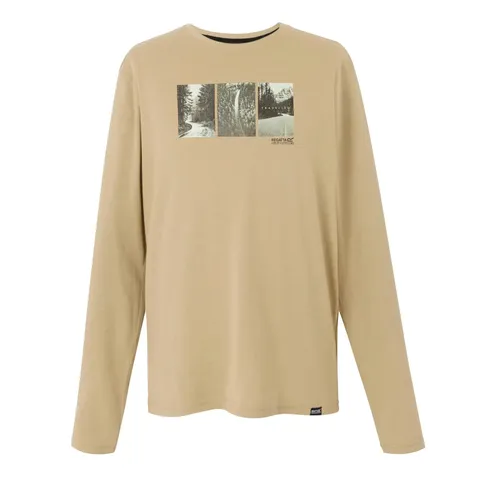 BRAND NEW REGATTA MAYLOW LONG SLEEVE T-SHIRT IN ABBYSTONE MARL GRAPHIC SIZE XL