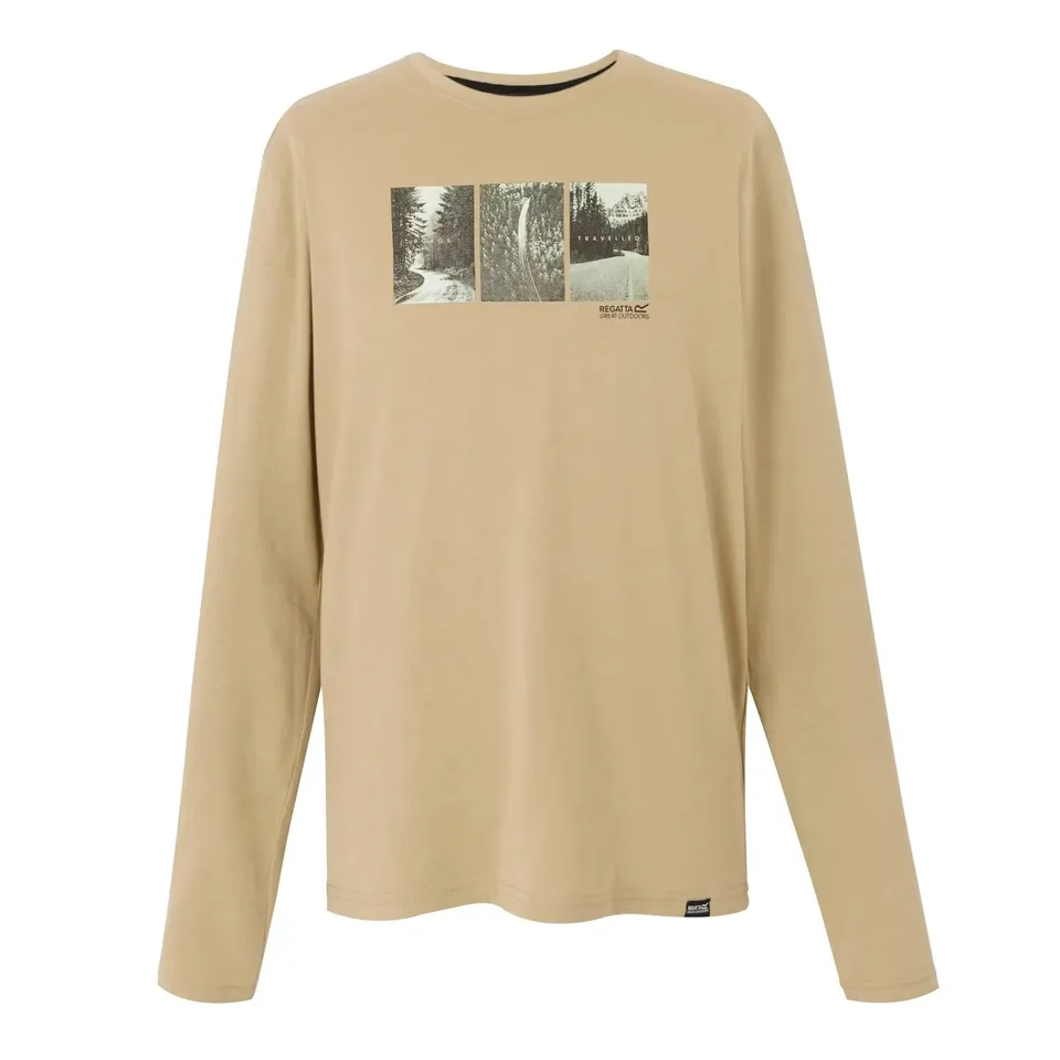 BRAND NEW REGATTA MAYLOW LONG SLEEVE T-SHIRT IN ABBYSTONE MARL GRAPHIC SIZE XL