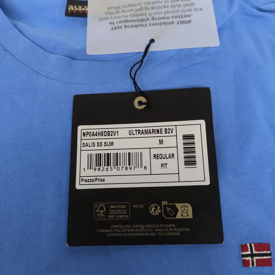 NAPAPIJRI GEOGRAPHICS T-SHIRT ULTRAMARINE BLUE – UK M