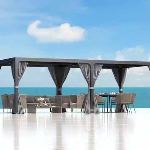 BOXED EROMMY 12 FT. X 20 FT. PATIO FREESTANDING OUTDOOR LOUVERED PERGOLA WITH ADJUSTABLE ALUMINUM RAINPROOF ROOF, SUN SHADE SHELTER (6 BOXES)
